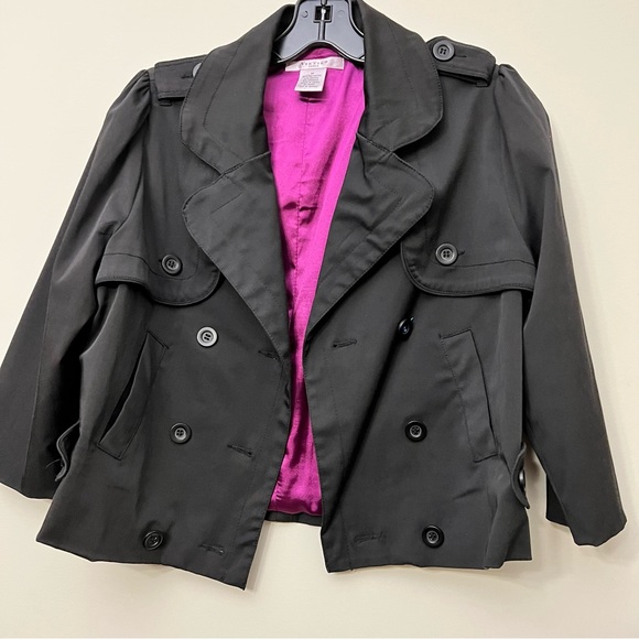 Vertigo Paris crop 3/4 sleeve trench short jacket coat shacket blazer black M - Picture 6 of 13